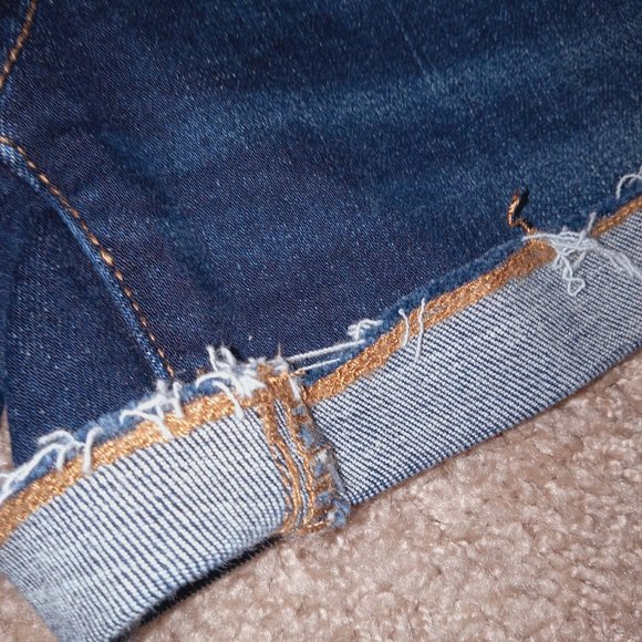 American Eagle AE Next Level Super Stretch Denim Shorts Size 8 Dark Wash - Picture 8 of 10